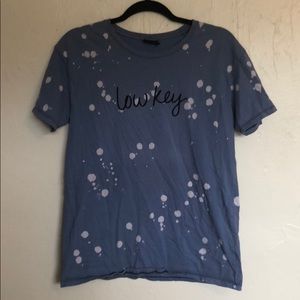 BBB Baby Blue Bleach splattered tee “low key”